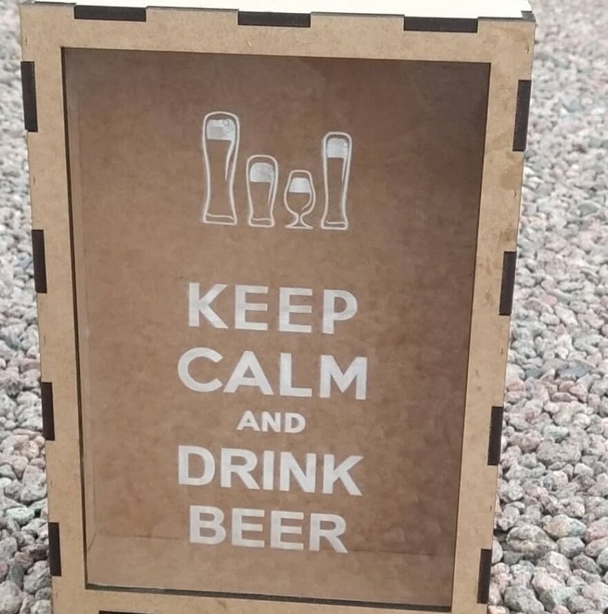 Intra απο ξύλο plywood 3mm-4mm πάχος – Tin Beer Cap and Wine Cork Box File 45x50 cm INTRAVECTRY-MY546050