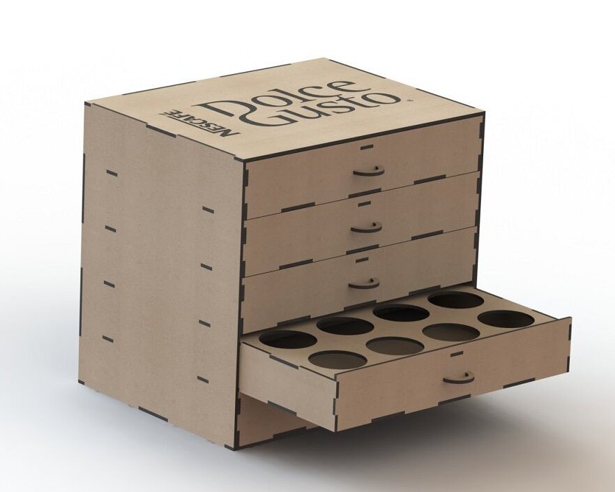 Intra απο ξύλο plywood 3mm-4mm πάχος – Ξύλινο ξύλο συρταριών για κάψουλες καφέ 25x30 cm INTRAVECTRY-MY557834