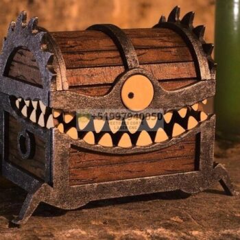 Intra απο ξύλο plywood 3mm-4mm πάχος – ξύλο Monster Treasure Chest Halloween Box 12x15 cm INTRAVECTRY-MY547720 - Image 2