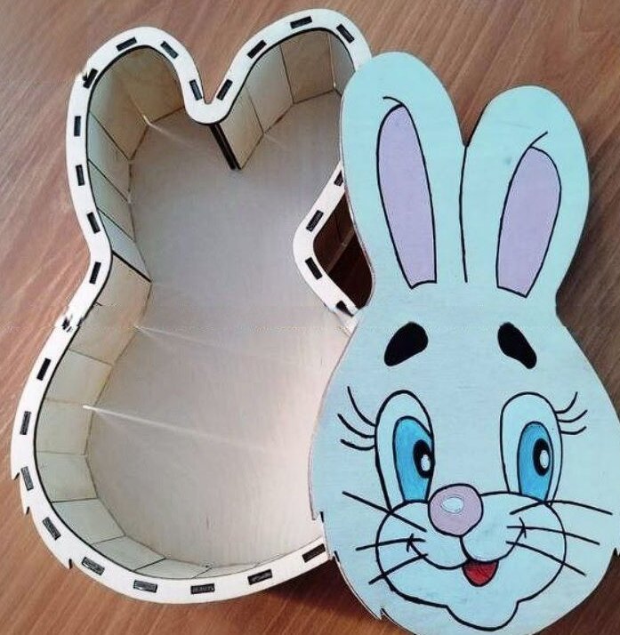 Intra απο ξύλο plywood 3mm-4mm πάχος – ξύλο δώρου Πάσχα Μπάνι 12x15 cm INTRAVECTRY-MY558296