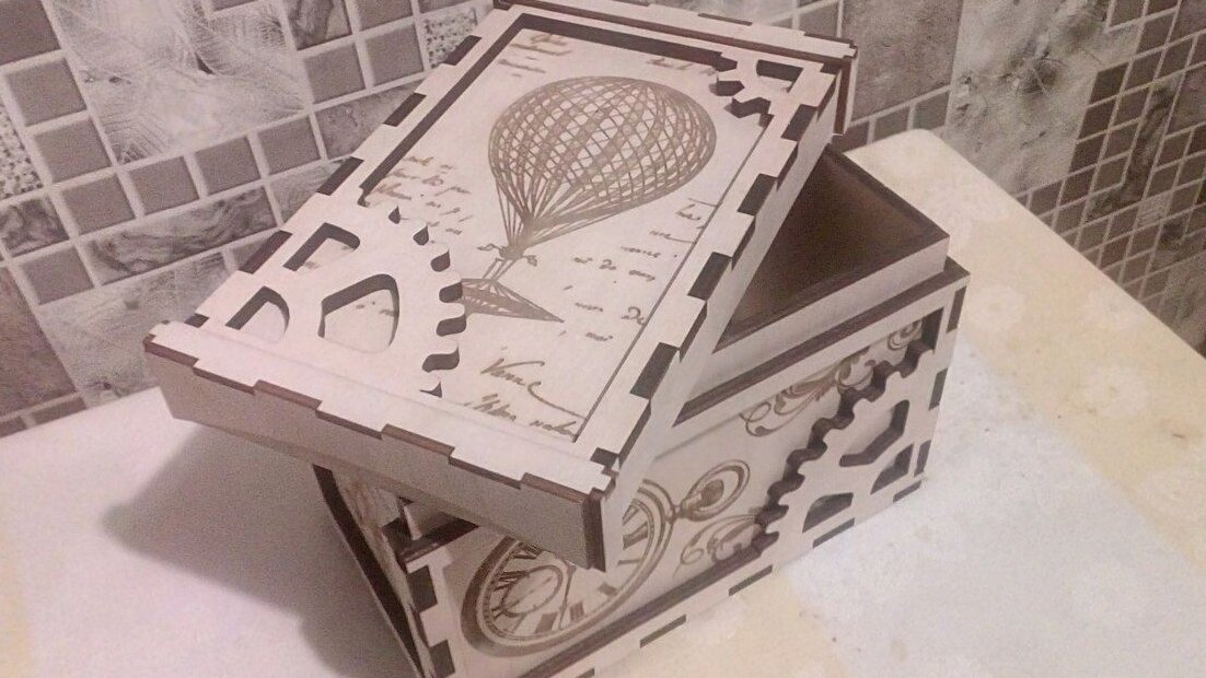 Intra απο ξύλο plywood 3mm-4mm πάχος – ξύλο κουτιού συσκευασίας με χαραγμένο ξύλο Steampunk 20x20 cm INTRAVECTRY-MY558776