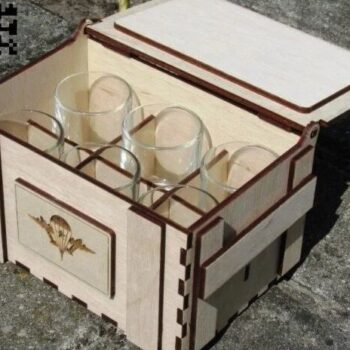 Intra απο ξύλο plywood 3mm-4mm πάχος – ξύλο Ξύλινο κουτί συσκευασίας 6 γυαλιού 45x50 cm INTRAVECTRY-MY557056 - Image 1