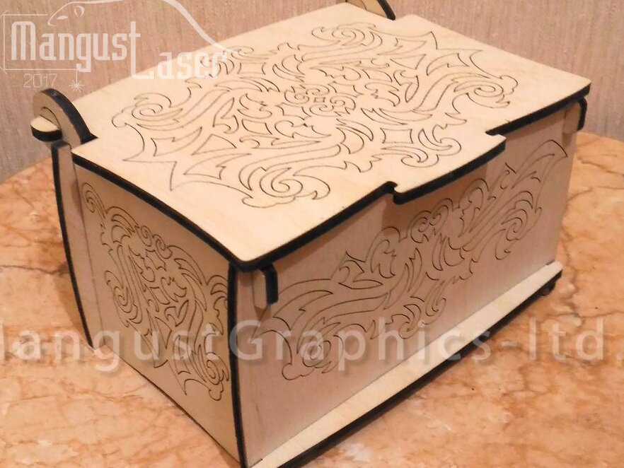 Intra απο ξύλο plywood 3mm-4mm πάχος – ξύλο αναμνηστικού κουτιού με floral χαραγμένο 40x40 cm INTRAVECTRY-MY557544