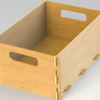 Intra απο ξύλο plywood 3mm-4mm πάχος – Κάδος αποθήκευσης Ξύλινο καλάθι κουτί με λίμα λαβής 30x35 cm INTRAVECTRY-MY546094 - Image 1