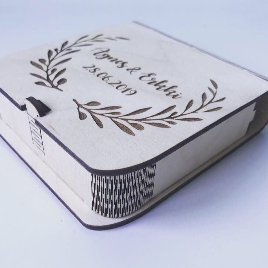 Intra απο ξύλο plywood 3mm-4mm πάχος – ξύλο Ξύλινο Κουτί άλμπουμ φωτογραφιών γάμου 25x25 cm INTRAVECTRY-MY546098