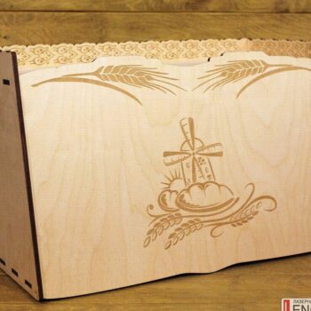 Intra απο ξύλο plywood 3mm-4mm πάχος – Καλάθι ψωμιού Ξύλινο ξύλο κάδου ψωμιού 25x25 cm INTRAVECTRY-MY557840 - Image 2