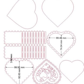Intra απο ξύλο plywood 3mm-4mm πάχος – ξύλο δώρου για την Ημέρα του Αγίου Βαλεντίνου σε σχήμα καρδιάς 25x30 cm INTRAVECTRY-MY546110 - Image 2