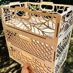 Intra απο ξύλο plywood 3mm-4mm πάχος – ξύλο στοιβαζόμενο κιβώτιο γάλακτος 9 διαφορετικών μοτίβων 50x60 cm INTRAVECTRY-MY546114