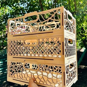 Intra απο ξύλο plywood 3mm-4mm πάχος – ξύλο στοιβαζόμενο κιβώτιο γάλακτος 9 διαφορετικών μοτίβων 50x60 cm INTRAVECTRY-MY546114 - Image 2