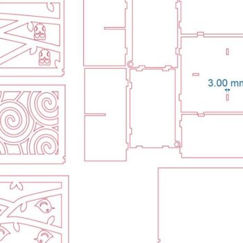 Intra απο ξύλο plywood 3mm-4mm πάχος – Ξύλινα κουτιά με φλοράλ καπάκι ξύλο μικρού μεγέθους 12x15 cm INTRAVECTRY-MY546123 - Image 2