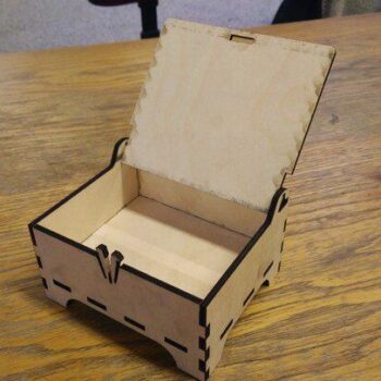 Intra απο ξύλο plywood 3mm-4mm πάχος – Ξύλινο τετράγωνο κουτί αποθήκευσης με λίμα με αρθρωτό καπάκι 30x30 cm INTRAVECTRY-MY557061 - Image 1