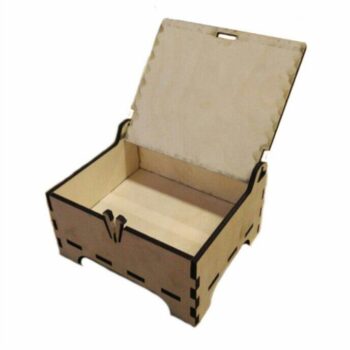 Intra απο ξύλο plywood 3mm-4mm πάχος – Ξύλινο κουτί με μάνδαλο ξύλο 20x20 cm INTRAVECTRY-MY546370 - Image 1