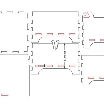 Intra απο ξύλο plywood 3mm-4mm πάχος – Ξύλινο κουτί με μάνδαλο ξύλο 20x20 cm INTRAVECTRY-MY546370 - Image 2