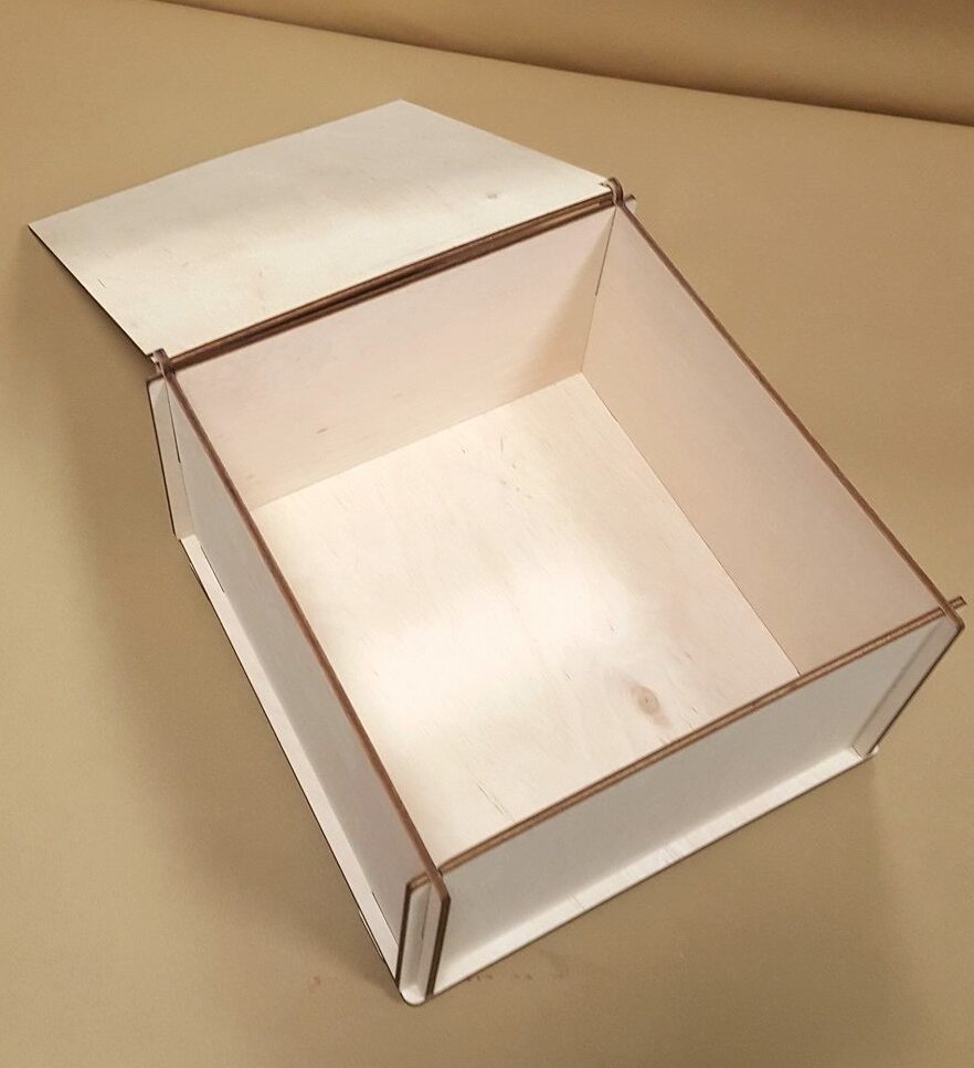 Intra απο ξύλο plywood 3mm-4mm πάχος – Ξύλινο κουτί αποθήκευσης με λίμα με αρθρωτό καπάκι 45x50 cm INTRAVECTRY-MY557064