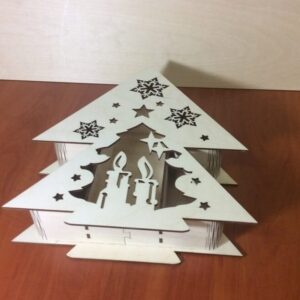 Intra απο ξύλο plywood 3mm-4mm πάχος – ξύλο κιβωτίων συσκευασίας δώρου Χριστουγεννιάτικου δέντρου 25x25 cm INTRAVECTRY-MY558316