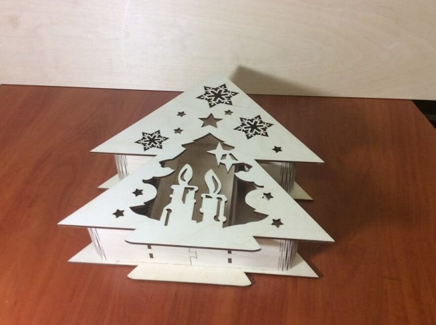 Intra απο ξύλο plywood 3mm-4mm πάχος – ξύλο κιβωτίων συσκευασίας δώρου Χριστουγεννιάτικου δέντρου 25x25 cm INTRAVECTRY-MY558316