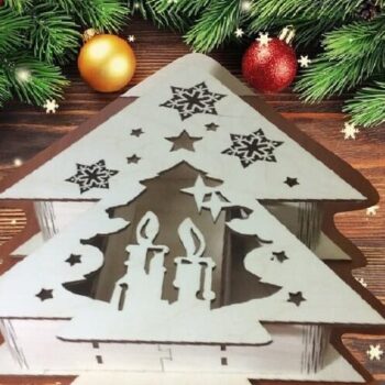 Intra απο ξύλο plywood 3mm-4mm πάχος – ξύλο κιβωτίων συσκευασίας δώρου Χριστουγεννιάτικου δέντρου 30x30 cm INTRAVECTRY-MY546141 - Image 2