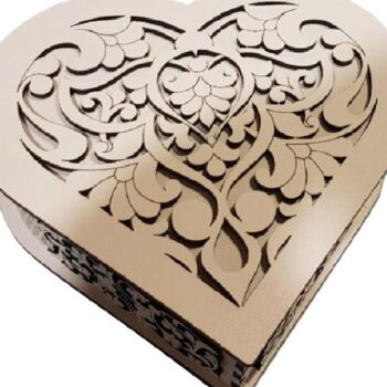 Intra απο ξύλο plywood 3mm-4mm πάχος – ξύλο floral κοσμηματοπωλείο σε σχήμα καρδιάς 12x15 cm INTRAVECTRY-MY557518 - Image 1