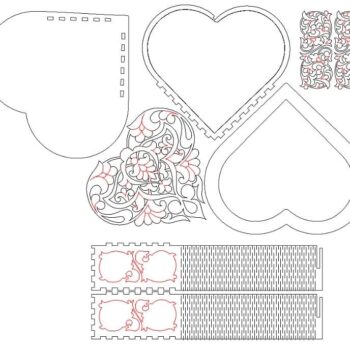 Intra απο ξύλο plywood 3mm-4mm πάχος – ξύλο floral κοσμηματοπωλείο σε σχήμα καρδιάς 12x15 cm INTRAVECTRY-MY557518 - Image 2