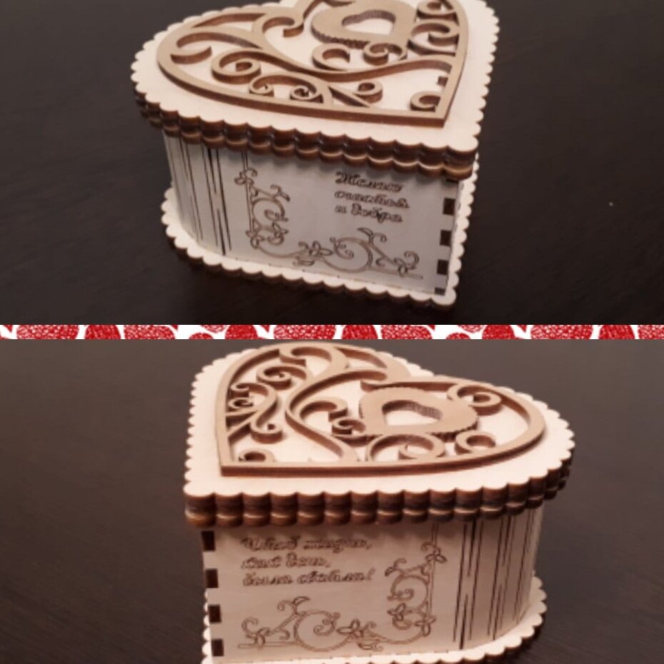 Intra απο ξύλο plywood 3mm-4mm πάχος – ξύλο Ξύλινου κουτιού δώρου σε σχήμα καρδιάς 30x35 cm INTRAVECTRY-MY554653