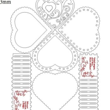 Intra απο ξύλο plywood 3mm-4mm πάχος – ξύλο Ξύλινου κουτιού δώρου σε σχήμα καρδιάς 30x30 cm INTRAVECTRY-MY556823 - Image 2