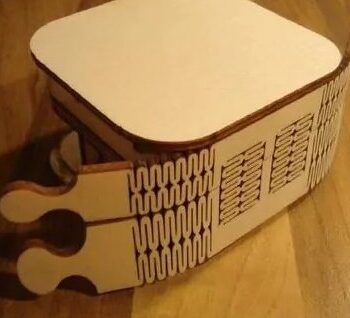 Intra απο ξύλο plywood 3mm-4mm πάχος – ξύλο Living Hinge Puzzle Box 10x10 cm INTRAVECTRY-MY546158 - Image 2