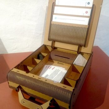 Intra απο ξύλο plywood 3mm-4mm πάχος – ξύλο Portable Organizer Box 15x15 cm INTRAVECTRY-MY546167 - Image 2