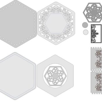 Intra απο ξύλο plywood 3mm-4mm πάχος – ξύλο Εξάγωνο Διακοσμητικό Μπομπονιέρα 15x20 cm INTRAVECTRY-MY557553 - Image 2