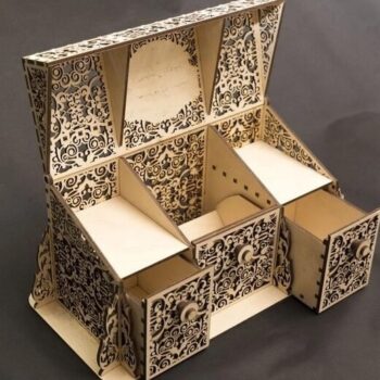 Intra απο ξύλο plywood 3mm-4mm πάχος – Scroll Saw Pattern Jewelry Box 10x10 cm INTRAVECTRY-MY546174 - Image 1