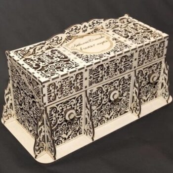 Intra απο ξύλο plywood 3mm-4mm πάχος – Scroll Saw Pattern Jewelry Box 10x10 cm INTRAVECTRY-MY546174 - Image 2