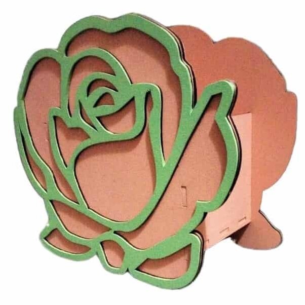 Intra απο ξύλο plywood 3mm-4mm πάχος – ξύλο ξύλινο κουτί λουλουδιών σε σχήμα τριαντάφυλλου 20x25 cm INTRAVECTRY-MY546184