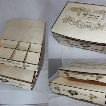 Intra απο ξύλο plywood 3mm-4mm πάχος – Κουτί διαμερίσματος κοσμηματοπωλείου με ξύλο προτύπου συρταριού 20x25 cm INTRAVECTRY-MY551378 - Image 1