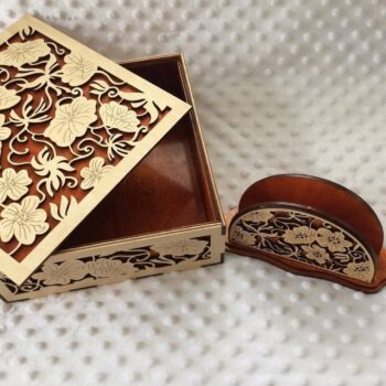 Intra απο ξύλο plywood 3mm-4mm πάχος – Κύλιση Saw Pattern Keepsake Box 20x25 cm INTRAVECTRY-MY557565 - Image 1