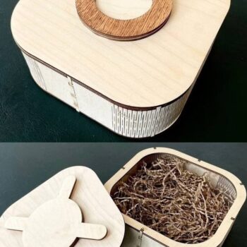 Intra απο ξύλο plywood 3mm-4mm πάχος – Κουτί δώρου από κόντρα πλακέ Instagram Sign με περιστρεφόμενο καπάκι κλειδαριά 4mm 17x6cm ξύλο 25x25 cm INTRAVECTRY-MY546262 - Image 1