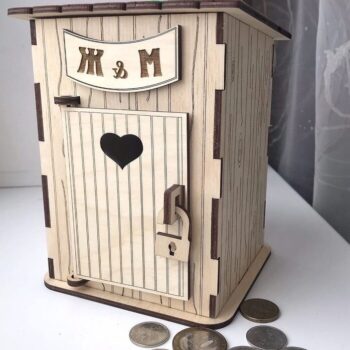 Intra απο ξύλο plywood 3mm-4mm πάχος – ξύλο Τουαλέτας Χώρας Piggy Bank 40x40 cm INTRAVECTRY-MY546280 - Image 1