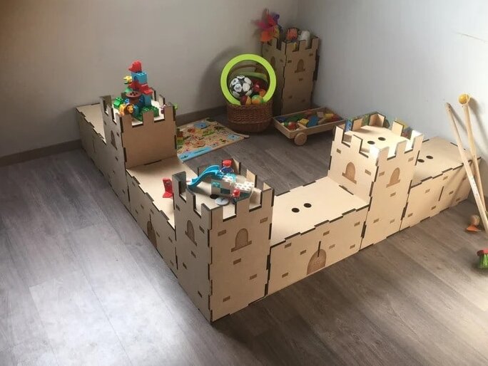 Intra απο ξύλο plywood 3mm-4mm πάχος – ξύλο Castle Toy Storage Box 25x30 cm INTRAVECTRY-MY546282