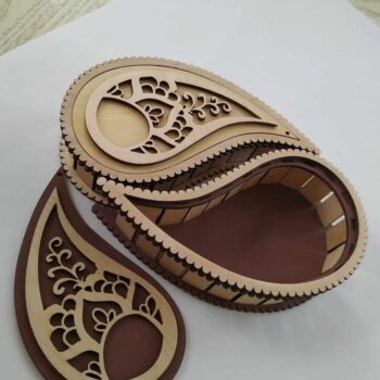 Intra απο ξύλο plywood 3mm-4mm πάχος – Δάκρυ Yin Yang Ξύλινο διακοσμητικό κουτί ξύλο 30x35 cm INTRAVECTRY-MY546283 - Image 1