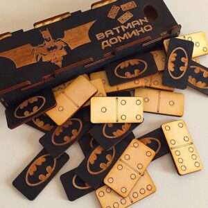 Intra απο ξύλο plywood 3mm-4mm πάχος – Σετ Domino Batman με ξύλο Case Box 12x15 cm INTRAVECTRY-MY558815
