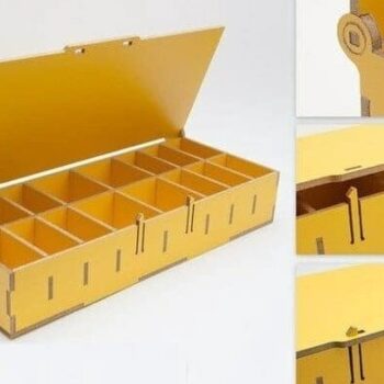 Intra απο ξύλο plywood 3mm-4mm πάχος – Μίνι κουτιά με 16 θήκες αποθήκευσης 45x50 cm INTRAVECTRY-MY546295 - Image 1