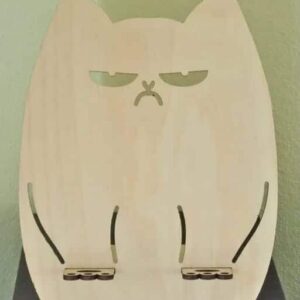 Intra απο ξύλο plywood 3mm-4mm πάχος – Ξύλινη βάση στήριξης τηλεφώνου Grumpy Cat 35x40 cm INTRAVECTRY-MY546412
