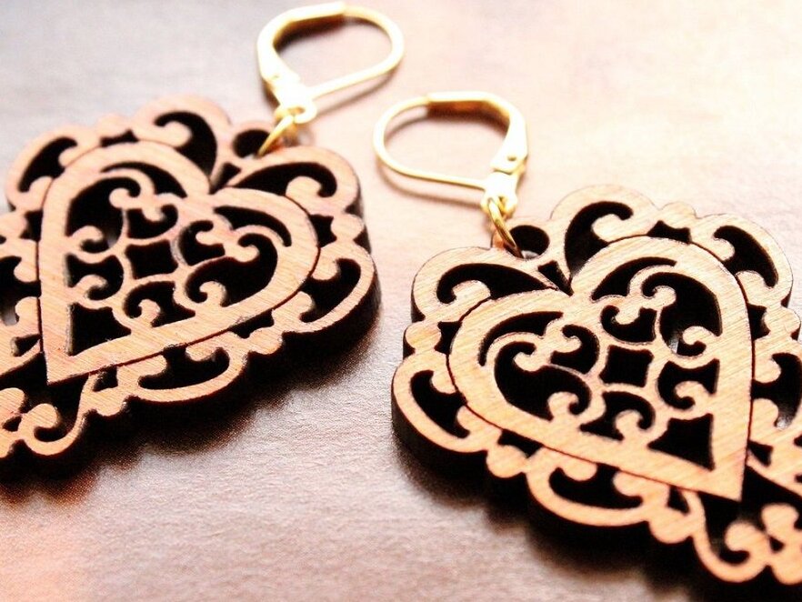 Intra απο ξύλο plywood 3mm-4mm πάχος – Ξύλινα Σκουλαρίκια Καρδιά 25x25 cm INTRAVECTRY-MY546423