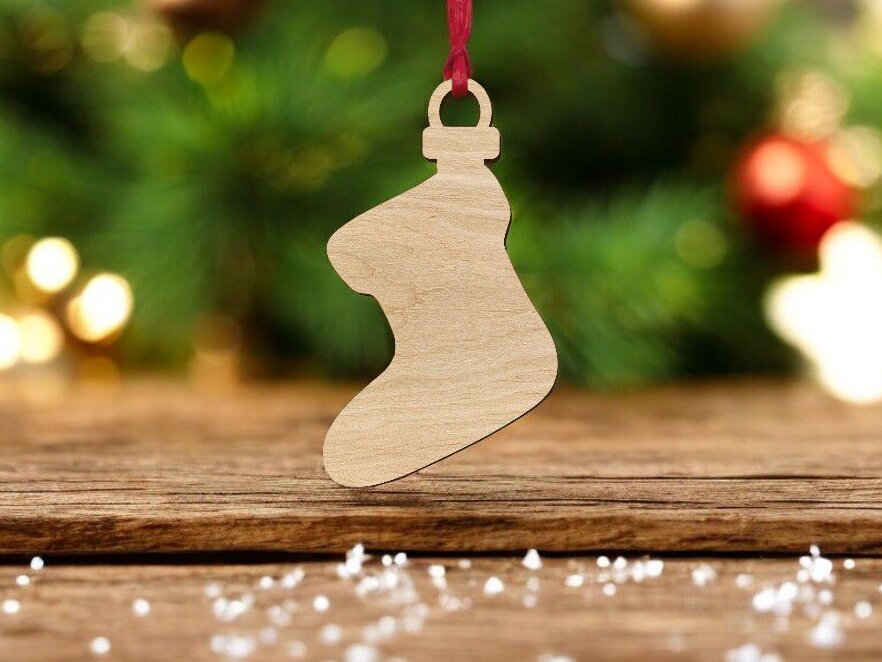 Intra απο ξύλο plywood 3mm-4mm πάχος – Κάλτσες στολίδι χειροτεχνία 12x15 cm INTRAVECTRY-MY551548