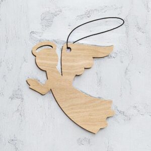 Intra απο ξύλο plywood 3mm-4mm πάχος – Χριστουγεννιάτικο στολίδι αγγέλου 10x10 cm INTRAVECTRY-MY550719