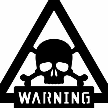 Intra απο ξύλο plywood 3mm-4mm πάχος – Προειδοποιητικό σημάδι με κρανίο και χιαστί 20x20 cm INTRAVECTRY-MY551710 - Image 3