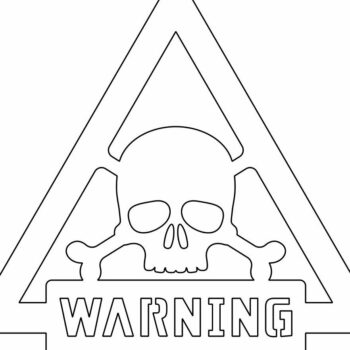 Intra απο ξύλο plywood 3mm-4mm πάχος – Προειδοποιητικό σημάδι με κρανίο και χιαστί 20x20 cm INTRAVECTRY-MY551710 - Image 4