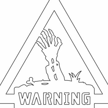 Intra απο ξύλο plywood 3mm-4mm πάχος – Προειδοποιητικό σημάδι με το χέρι ζόμπι 30x30 cm INTRAVECTRY-MY546761 - Image 4