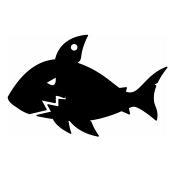 Intra απο ξύλο plywood 3mm-4mm πάχος – Χριστουγεννιάτικο στολίδι καρχαρία 12x15 cm INTRAVECTRY-MY552782 - Image 3