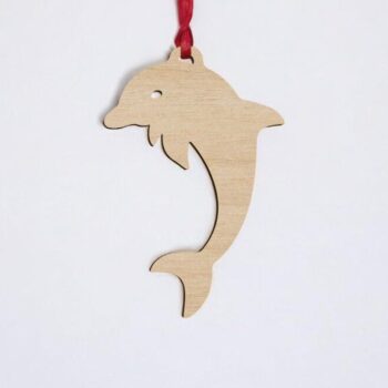 Intra απο ξύλο plywood 3mm-4mm πάχος – Δελφίνι Χριστουγεννιάτικο στολίδι 12x15 cm INTRAVECTRY-MY553360 - Image 2