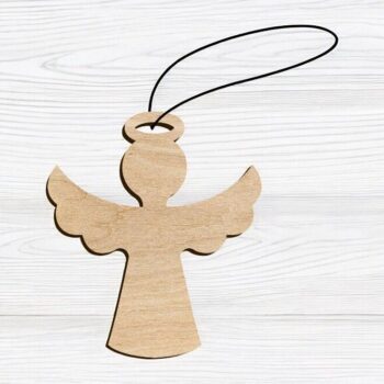 Intra απο ξύλο plywood 3mm-4mm πάχος – Κενό στολίδι αγγέλου για χειροτεχνία 12x15 cm INTRAVECTRY-MY559784 - Image 1