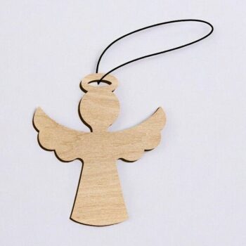 Intra απο ξύλο plywood 3mm-4mm πάχος – Κενό στολίδι αγγέλου για χειροτεχνία 12x15 cm INTRAVECTRY-MY559784 - Image 2